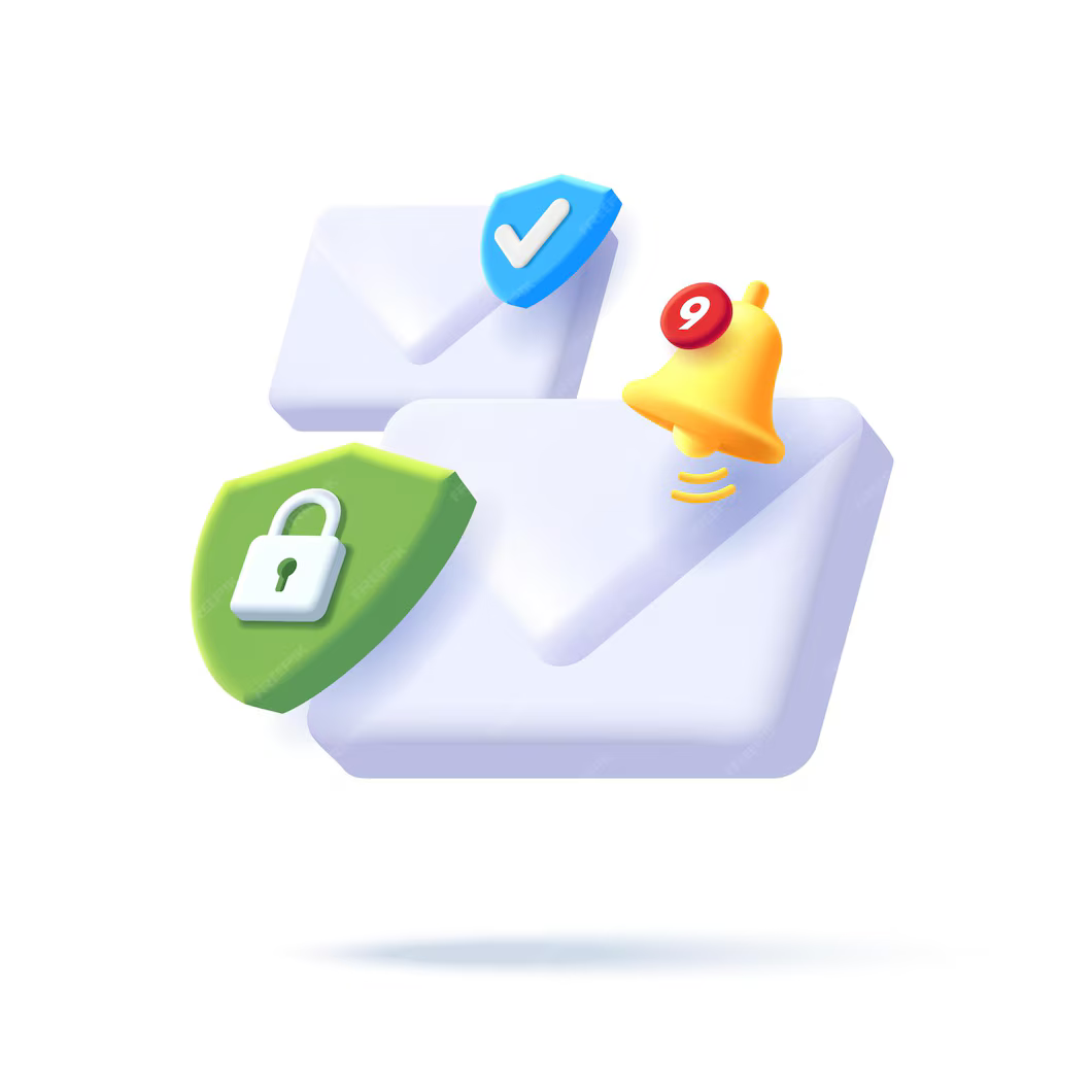 composition-digital-icons-envelope-with-security-shield-padlock-notification-bell-3d-isometric-illustration_348818-69