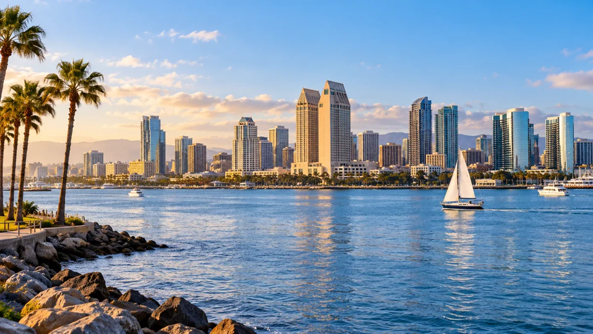 San Diego downtown skyline across the harbor